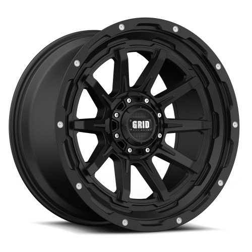 Set 4 18" Grid Offroad GD17 18x9 5x5 5x5.5 0mm Wheels Matte Black Truck Rims