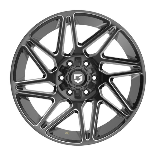 22" Gear Off Road 777BM 22x10 6x135 6x5.5 -19mm Wheel Gloss Black Milled Rim