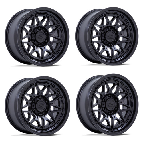 Set 4 17" Pro Comp Alloys PA202 Basecamp 17x8 6x5.5 20mm Wheels Matte Black Rims