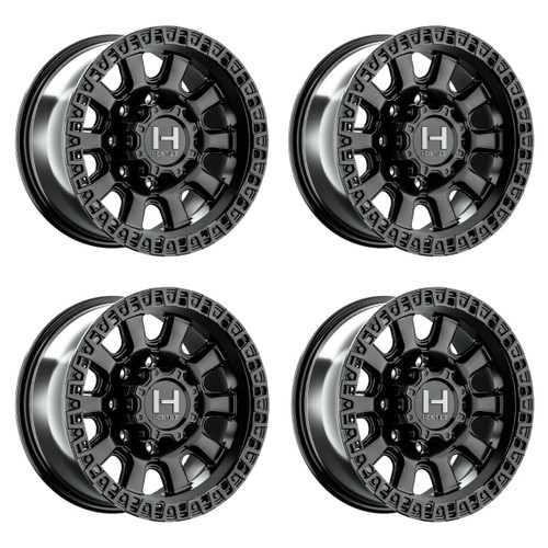 Set 4 18" Hostile H138 Crawler 18x9 8x6.5 12mm Asphalt Wheels Truck Rims