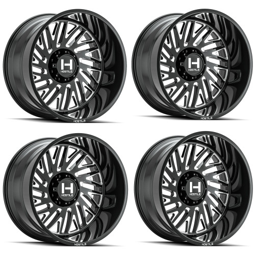 Set 4 22" Hostile H131 22x10 8x170 -25mm Syclone Wheel Blade Cut Truck Rims