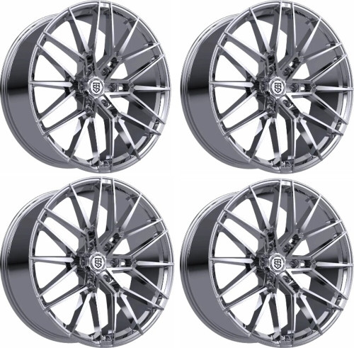 Set 4 24" TIS Motorsports 506C 24x10 6x5.5 24mm Wheels Chrome Plated Rims