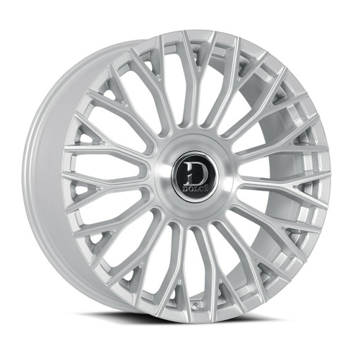 Set 4 22" Dolce Roma 22x10.5 5x112 5x120 35mm Glossy Sliver Brush Face Wheels