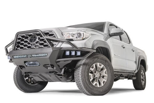Fab Fours 2016-2023 Toyota Tacoma Front Winch Bumper w High Pre-Runner Guard TB16-03-1 D-Ring Mounts Fog Light Cutouts