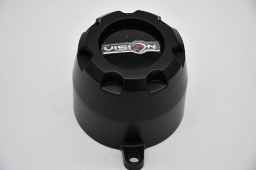Vision 398 Manx 5x4.5 5x5 Matte Black Wheel Center Cap C398MB-65V 4" with screws
