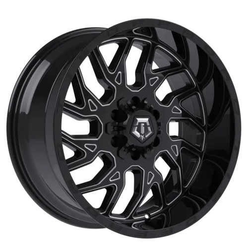 18" TIS 544BM 2.0 Gloss Black w/Milled Accents 18x9 Wheel 8X180 +18mm Rim