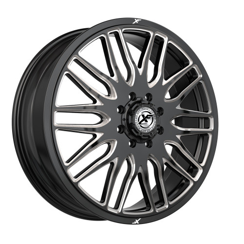 22" XF Dually XF-240 Dually Gloss Black & Milled 22x8.25 Front Wheel 8x200 110mm