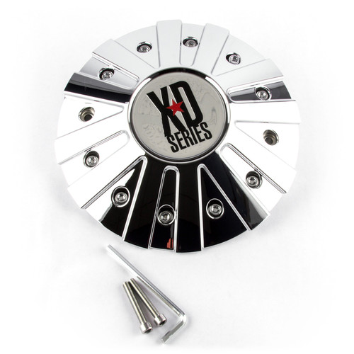 XD series Chrome /w Chrome, Black and Red logo Center Cap Hub Cap 846L215 8.12"