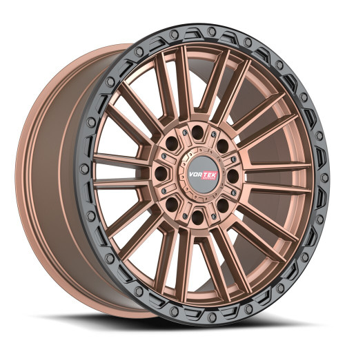 Set 4 22" Vortek VRT-604 Matte Bronze With Black Bead Ring 22x10 Wheels 8x170 8x180 -18mm Rims
