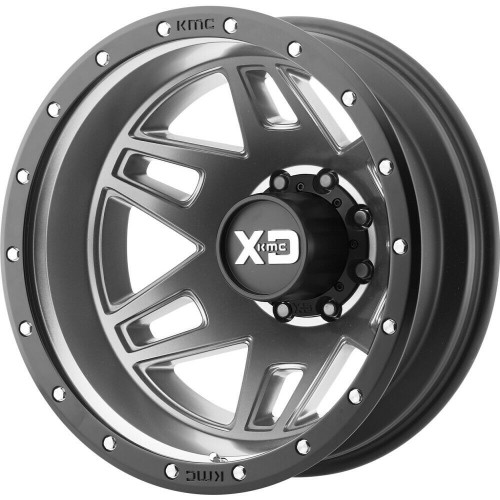 XD XD130 Machete Dually 17x6.5 8x200 Matte Gray Black Ring Wheel 17" -155mm Rim