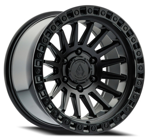 Set 4 17" Arena Mesa 17x9 5x5 -12mm Satin Black Center Glossy Black Lip Wheels