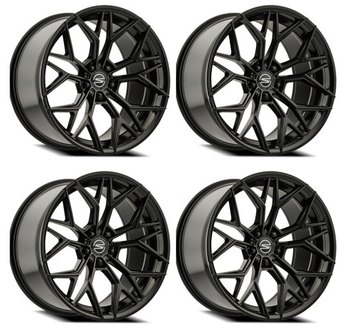 Set 4 22" Select Syndicate Satin Black 22x9 Wheels 5x112  20mm Rims