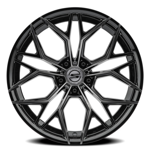 22" Select Syndicate Glossy Black Machined DDT 22x9 Wheel 5x120  20mm Rim