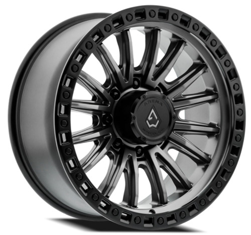 20" Arena Mission 20x9 8x6.5 0mm Wheel Satin Gunmetal Center Satin Black Lip Rim
