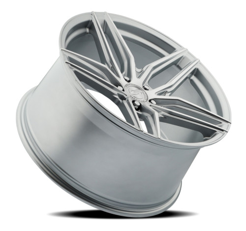 19" Select Shadow Gloss Silver Brushed 19x8.5 Wheel 5x4.5 (5x114.3)  35mm Rim