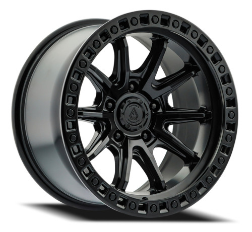 17" Arena Mission 17x9 5x5 0mm Satin Black Wheel For Jeep Truck Rim