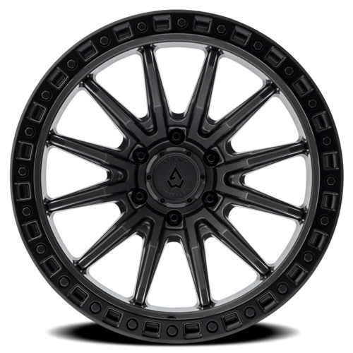 17" Arena Mission 17x9 6x5.5 -12mm Satin Black Wheel For Chevy GMC Ram Cadillac