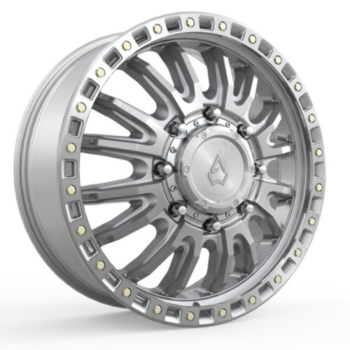 22" Arena Dually Mission Front 22x8.25 8x200 105mm Gloss Silver Machined Wheel