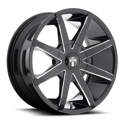 DUB 1PC S109 Push 20x8.5 5x4.5 5x5.0 Gloss Black Milled Wheel 20" 30mm Rim