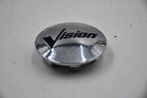Vision Chrome w/ Black Lettering Wheel Center Cap Hub Cap C536201 2" AfterMarket Vison