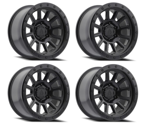 Set 4 17" Arena Ammo 17x9 6x135 0mm Satin Black Wheels For Ford Lincoln Rims