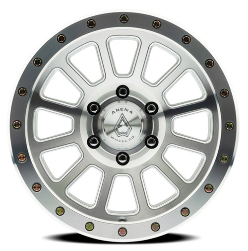 20" Arena Ammo 20x9 6x5.5 0mm Gloss Silver Machined Wheel For Chevy GMC Ram Rim