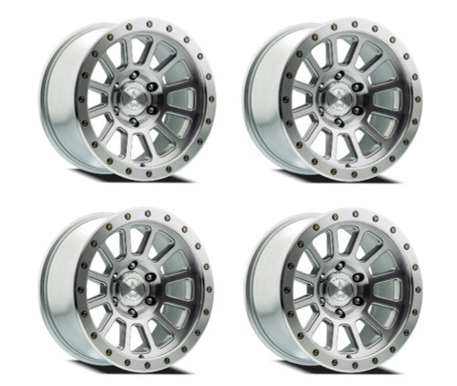 Set 4 20" Arena Ammo 20x9 5x5 0mm Gloss Silver Machined Wheels For Jeep Rims