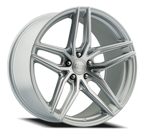 20" Select Shadow Gloss Silver Brushed 20x9 Wheel 5x120  38mm Rim