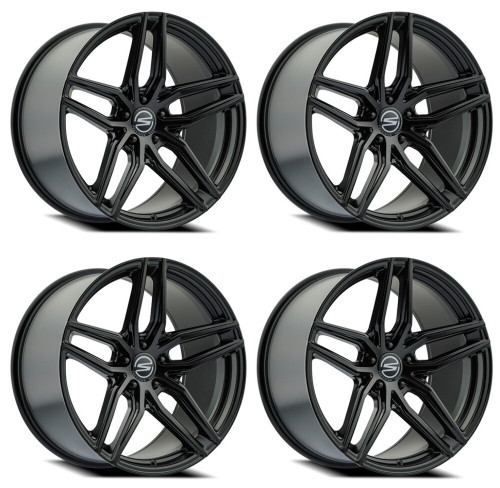 Set 4 19" Select Shadow Satin Black 19x9.5 Wheels 5x4.5 (5x114.3)  35mm Rims
