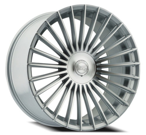 Set 4 20" Select Bristol Gloss Silver Machined 20x9 Wheels 5x4.5  20mm Rims