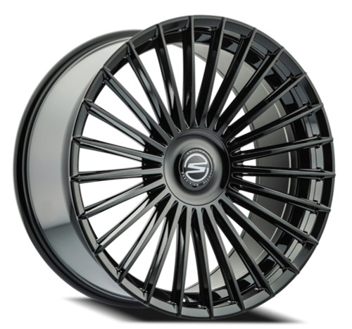 24" Select Bristol Glossy Black 24x10 Wheel 5x120  20mm Rim