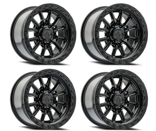 Set 4 17" Arena Trek 17x9 6x5.5 0mm Glossy Black Wheels For Chevy GMC Ram Rims