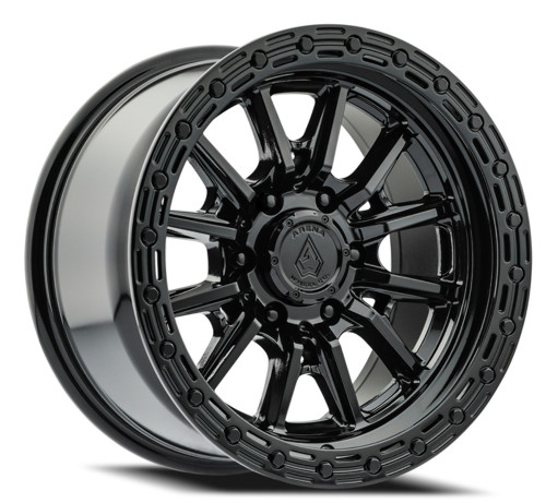 Set 4 17" Arena Trek 17x9 6x5.5 -12mm Glossy Black Wheels Lifted Truck Suv Rims