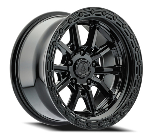 Set 4 17" Arena Trek17x9 5x5 -12mm Glossy Black Wheels Lifted For Jeep Rims
