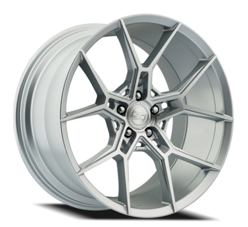 22" Select Alpine Gloss Silver Brushed 22x10.5 Wheel 5x112  38mm Rim