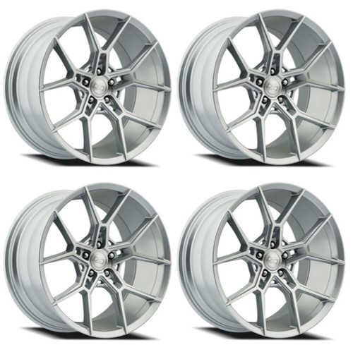 Set 4 22" Select Alpine Gloss Silver Brushed 22x10.5 Wheels 5x120  20mm Rims