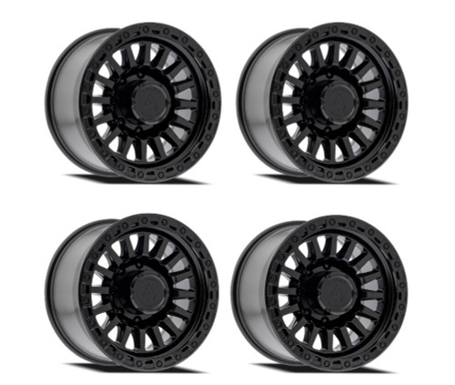 Set 4 17" Arena Trophy 17x9 8x180 0mm Satin Black Wheels For Chevy GMC Rims