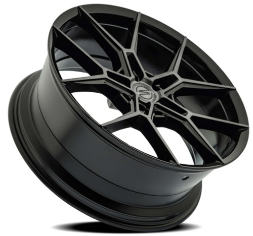 20" Select Alpine Glossy Black Brushed DDT Face Clear 20x9 Wheel 5x120 38mm Rim