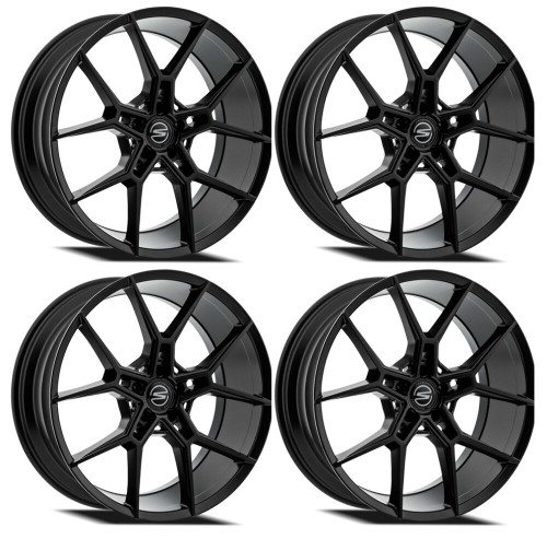 Set 4 22" Select Alpine Satin Black 22x9 Wheels 5x112  18mm Rims