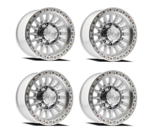 Set 4 18" Arena Trophy 18x9 8x6.5 0mm Gloss Silver Machined Wheels Truck Rims