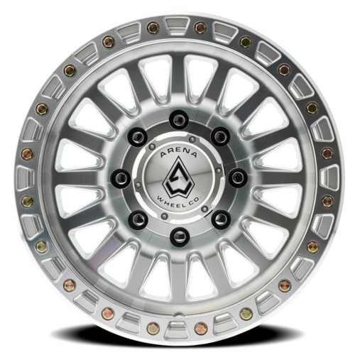 17" Arena Trophy 17x9 8x170 0mm Gloss Silver Machined Wheel For Ford Truck Rim