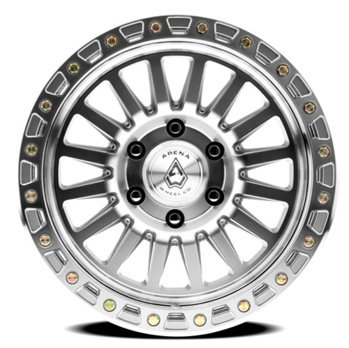 17" Arena Trophy 17x9 6x135 -12mm Gloss Silver Machined Wheel For Ford Lincoln