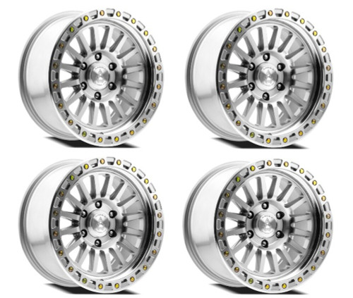 Set 4 17" Arena Trophy 17x8.5 6x5.5 25mm Gloss Silver Machined Wheels Truck Rims
