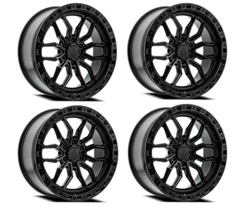 Set 4 20" Arena Hustle 20x10 6x5.5 -18mm Satin Black Center Glossy Black Lip Rim