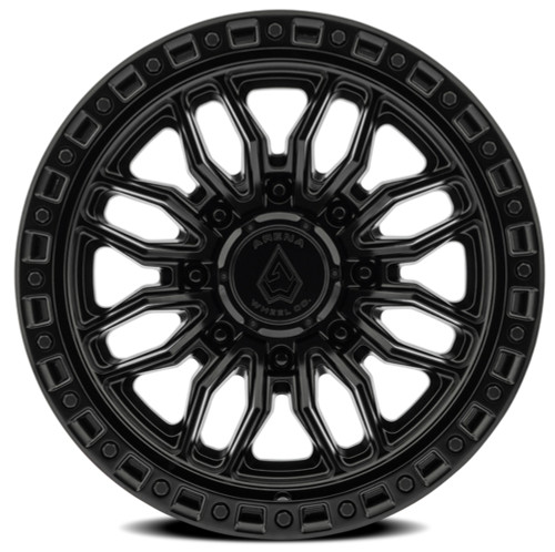 20" Arena Hustle 20x10 8x180 -18mm Wheel Satin Black Center Glossy Black Lip Rim