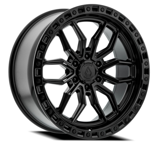 Set 4 17" Arena Hustle 17x9 6x5.5 0mm Satin Black Center Glossy Black Lip Rims