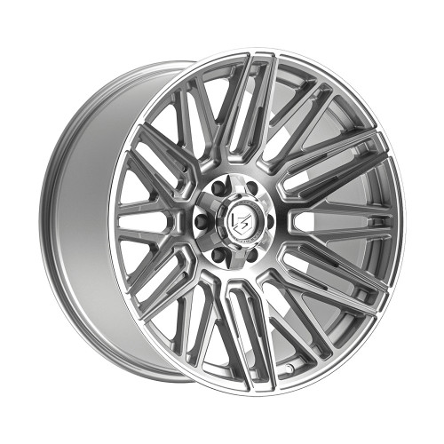 Set 4 22" Gear Off Road 770BS 22x10 6x135 6x5.5 -19mm Edge Silver Lifted Wheels