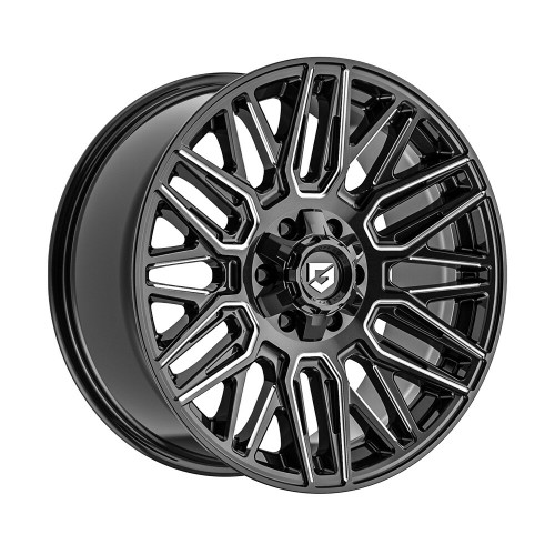 Set 4 22" Gear Off Road Edge 770BM 22x10 8x6.5 -19mm Gloss Black Milled Wheels