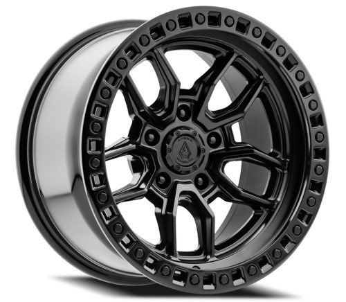 17" Arena Hustle 17x9 5x5 -12mm Wheel Satin Black Center Glossy Black Lip Rim