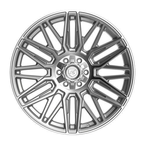 22" Gear Off Road 770BS Edge 22x12 8x180 -44mm Brushed Silver Rim For Chevy GMC